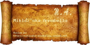 Miklóska Annabella névjegykártya